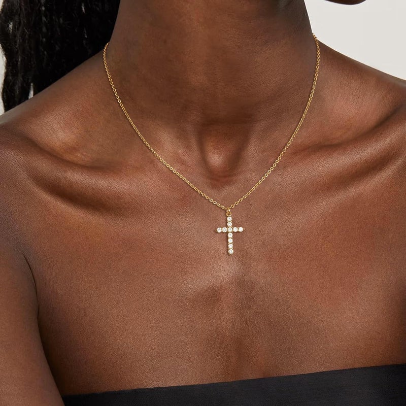 Robaice Upgraded Crown Cross Necklace for Women, 14K Gold Plated Crown Cross Pendant Necklace, Non-Tarnish Faith Jewelry for Women, Christian Religious Gifts for Her - Image 4